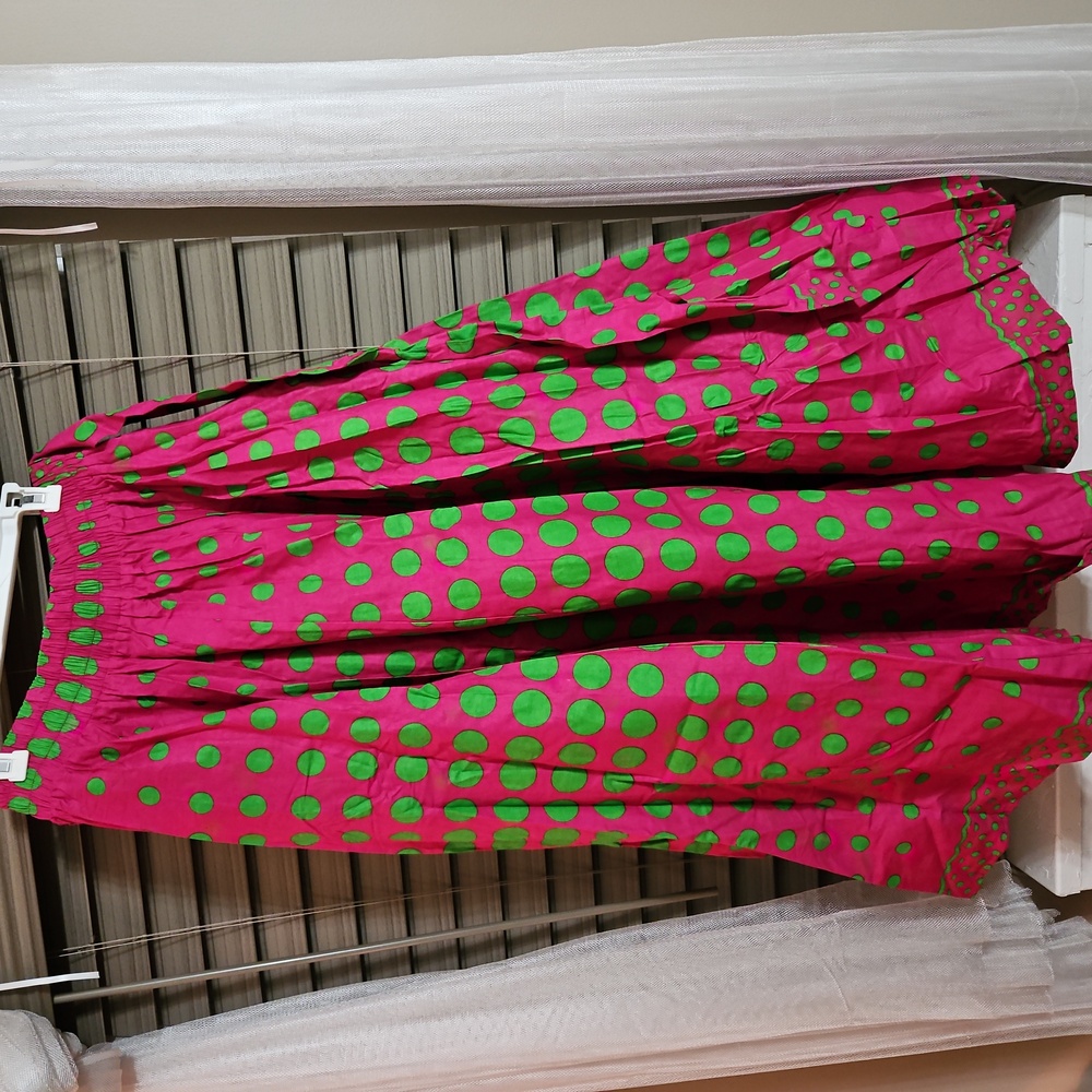 Pink and Green Polka Dot Skirt